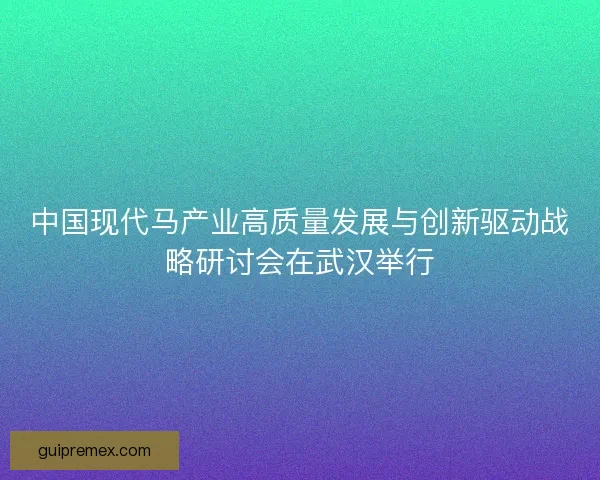 中国现代马产业高质量发展与创新驱动战略研讨会在武汉举行 中国现代马产业高质量发展与创新驱动战略研讨会在武汉举行
